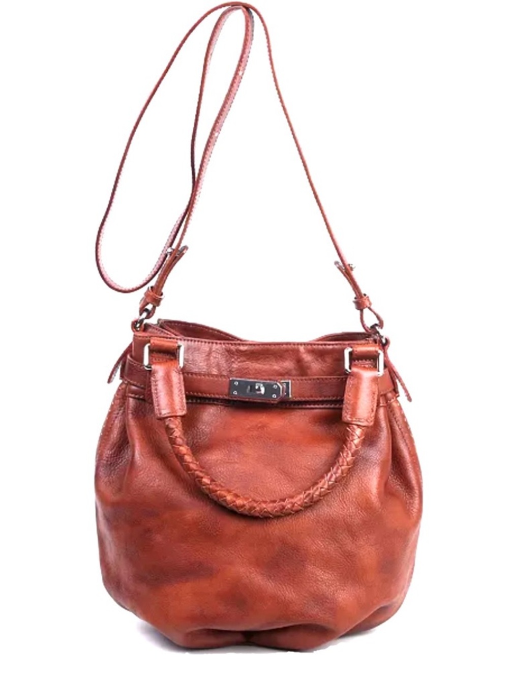 Old Trend Leather Pumpkin Bucket Bag